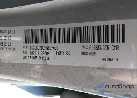 2015 Chrysler 200 from USA, damaged, VIN 1C3CCCAV2FN607488